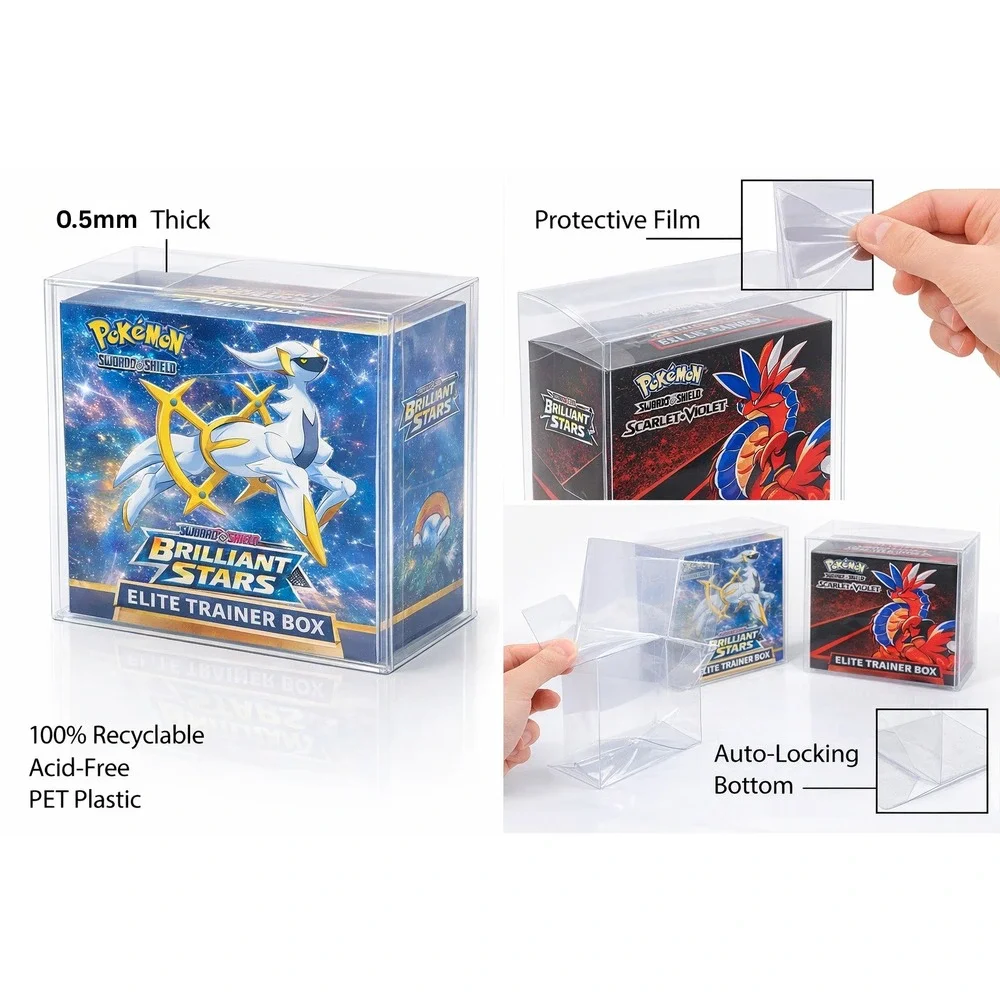 ClearGuard Pro Pokemon ETB‎ Protector UV Scratch PET Display 2-Pack